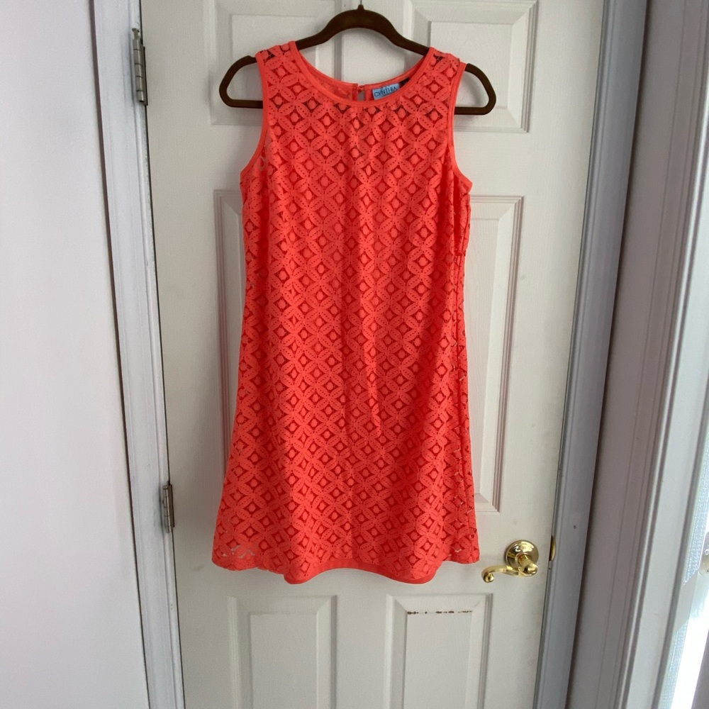 Cynthia Rowley sleeveless dress. Coral colored.